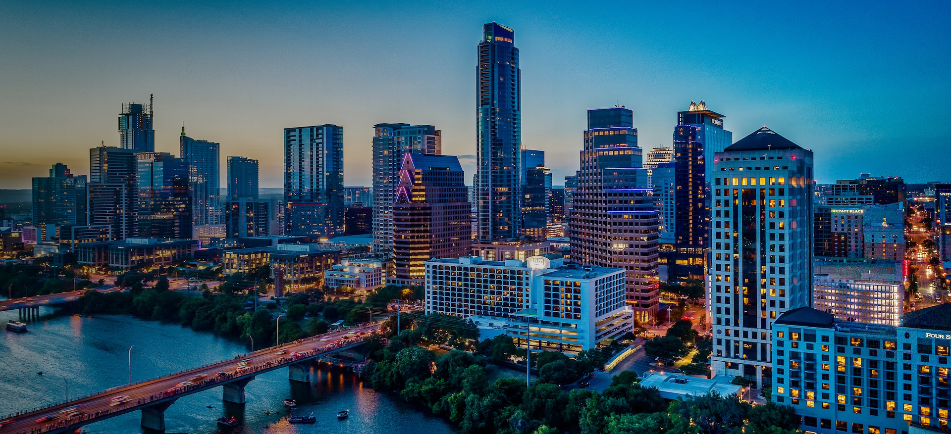 Austin, Texas Skyline At Sunset 