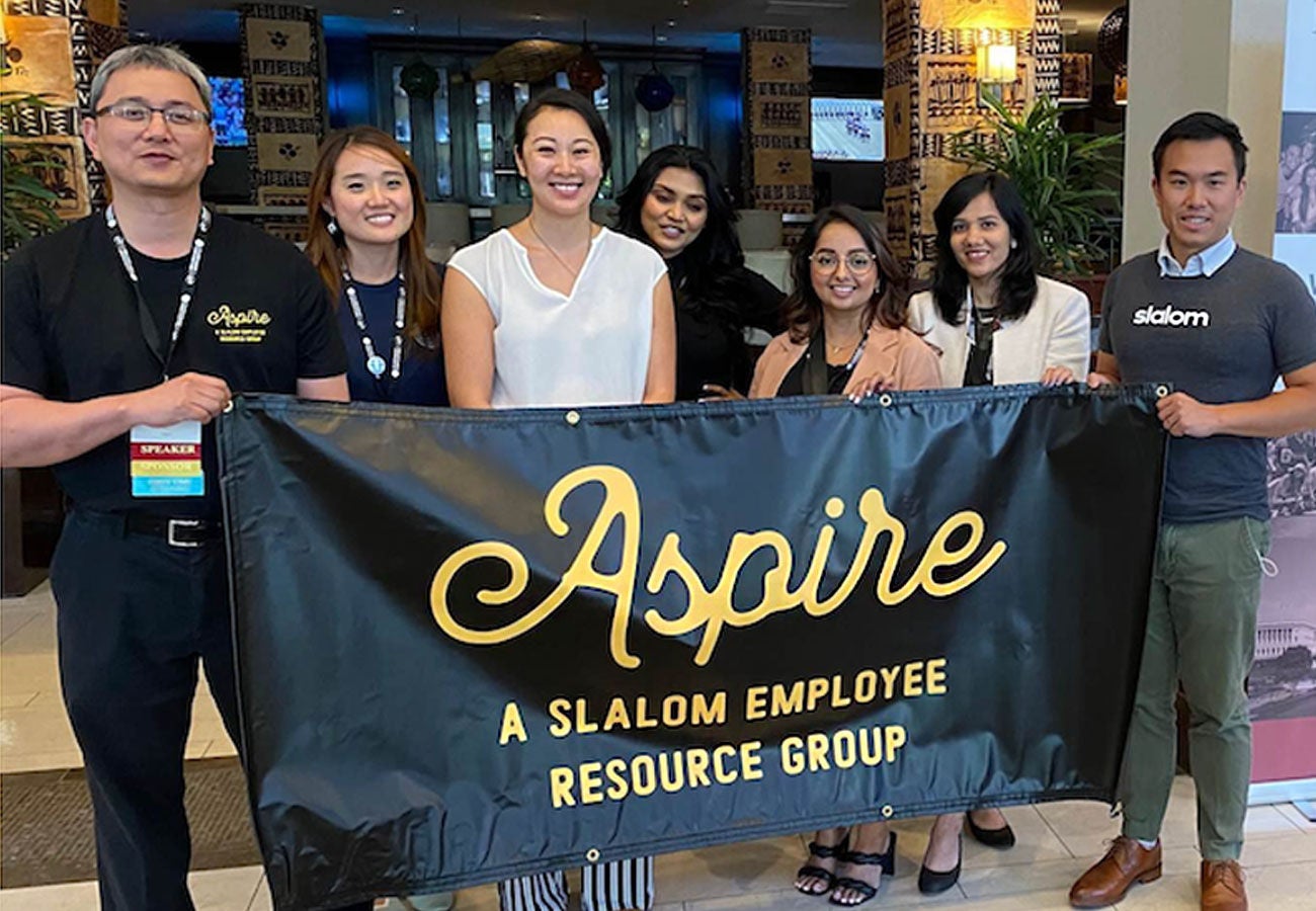 The Slalom Aspire employee resource group meets at the NAAAP Leadership Conference. 