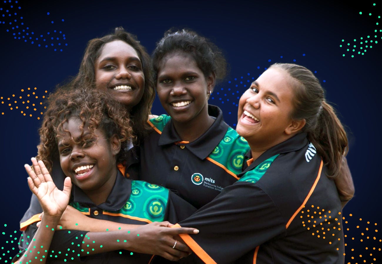 mits header image four students hugging