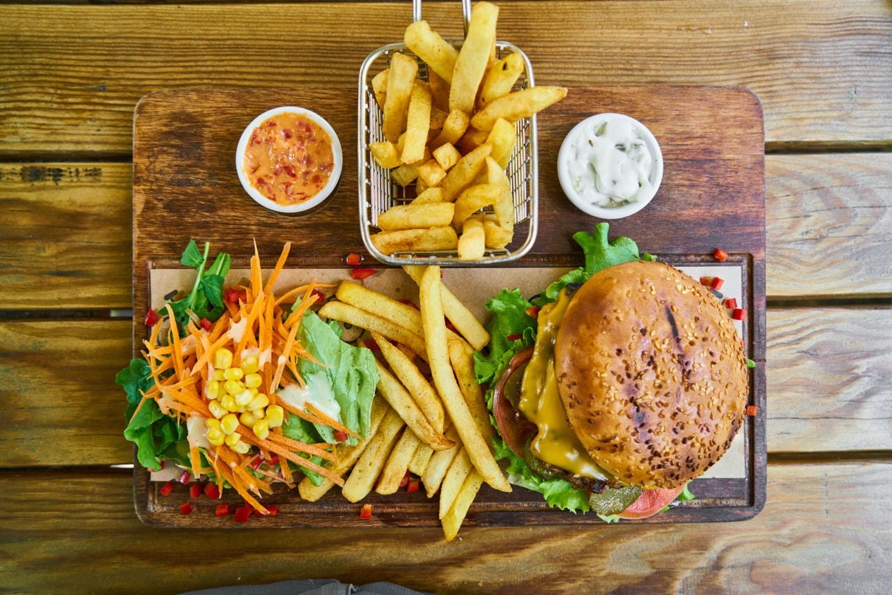 burger and fries