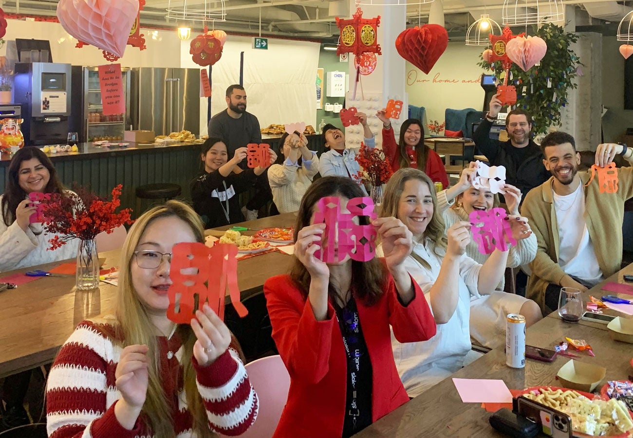 Slalom employees enjoy time together while celebrating the Lunar New Year.