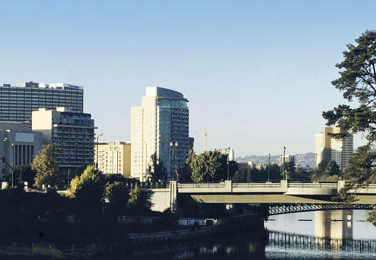 A sunny day in Oakland, California.