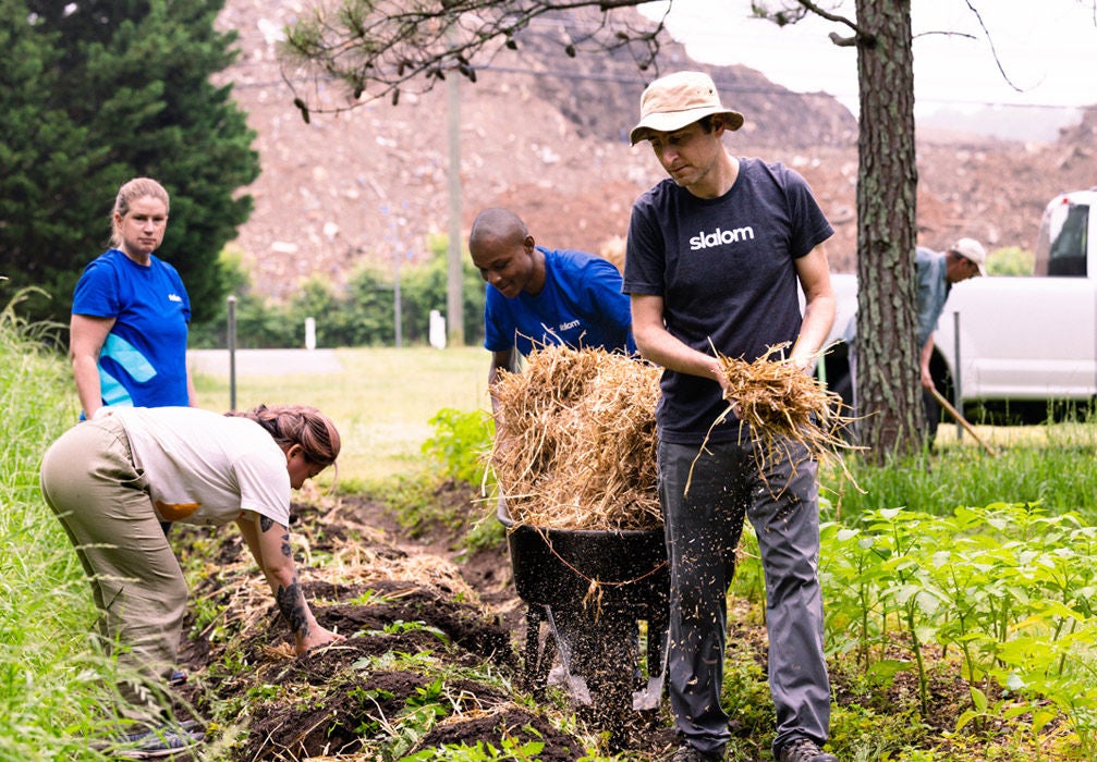 The Slalom team volunteers to help make the Earth more green.