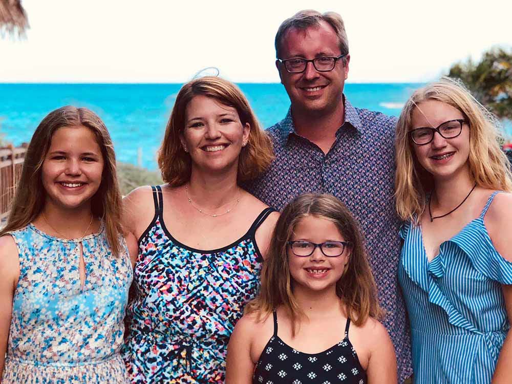 Slalom General Manager Lindsay Wenk and family at beach.