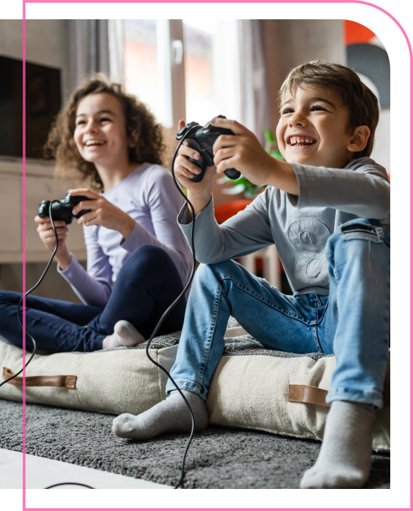 children playing video games children playing video games