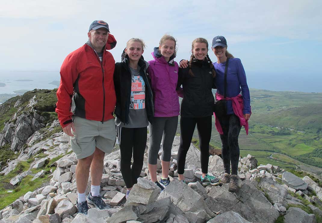 Tom Kearney with family hiking