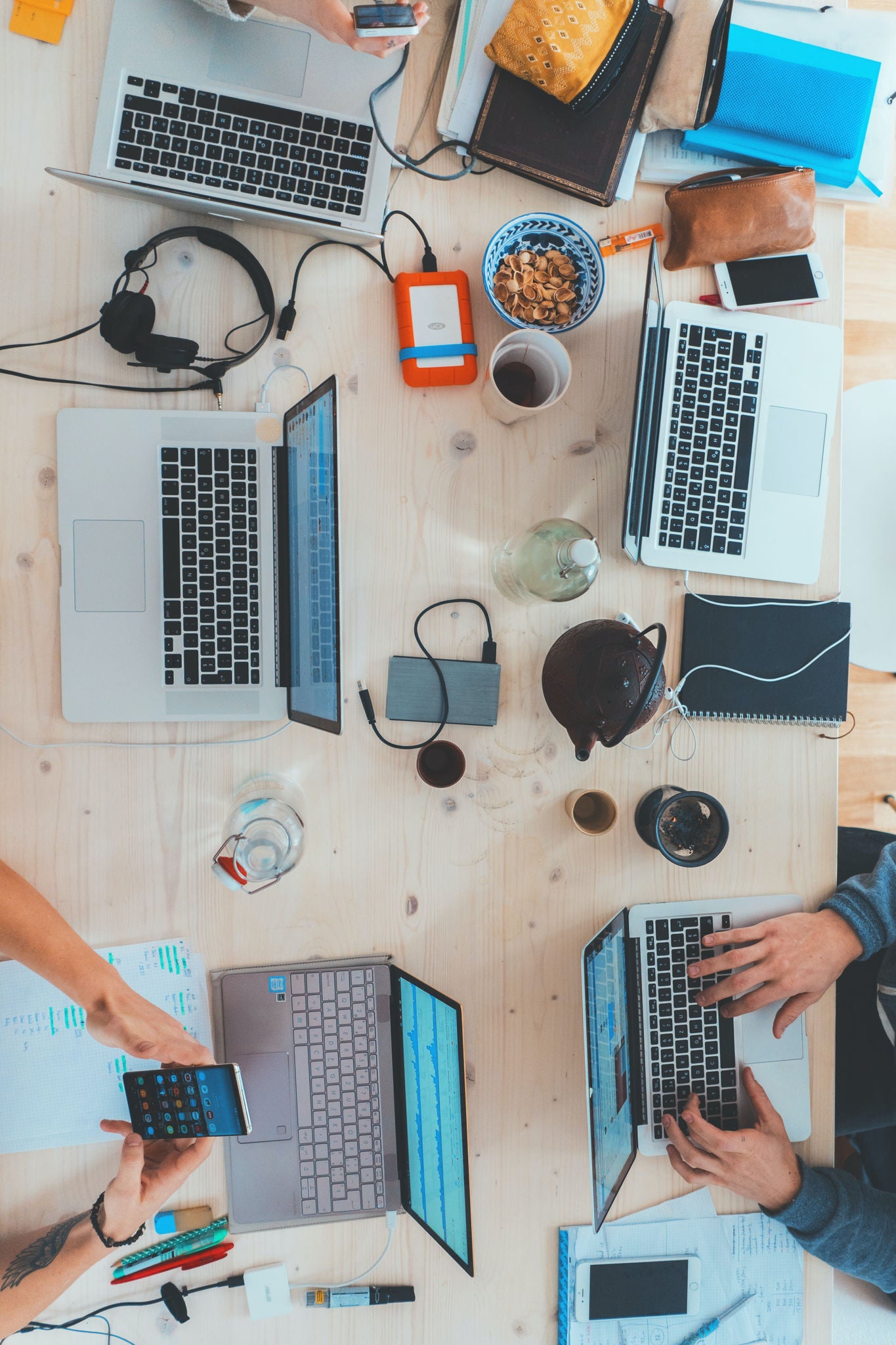 computers on a table