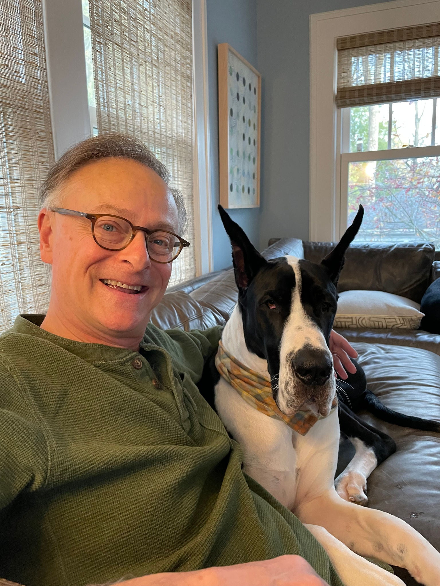 Jeff Van Wie and his dog