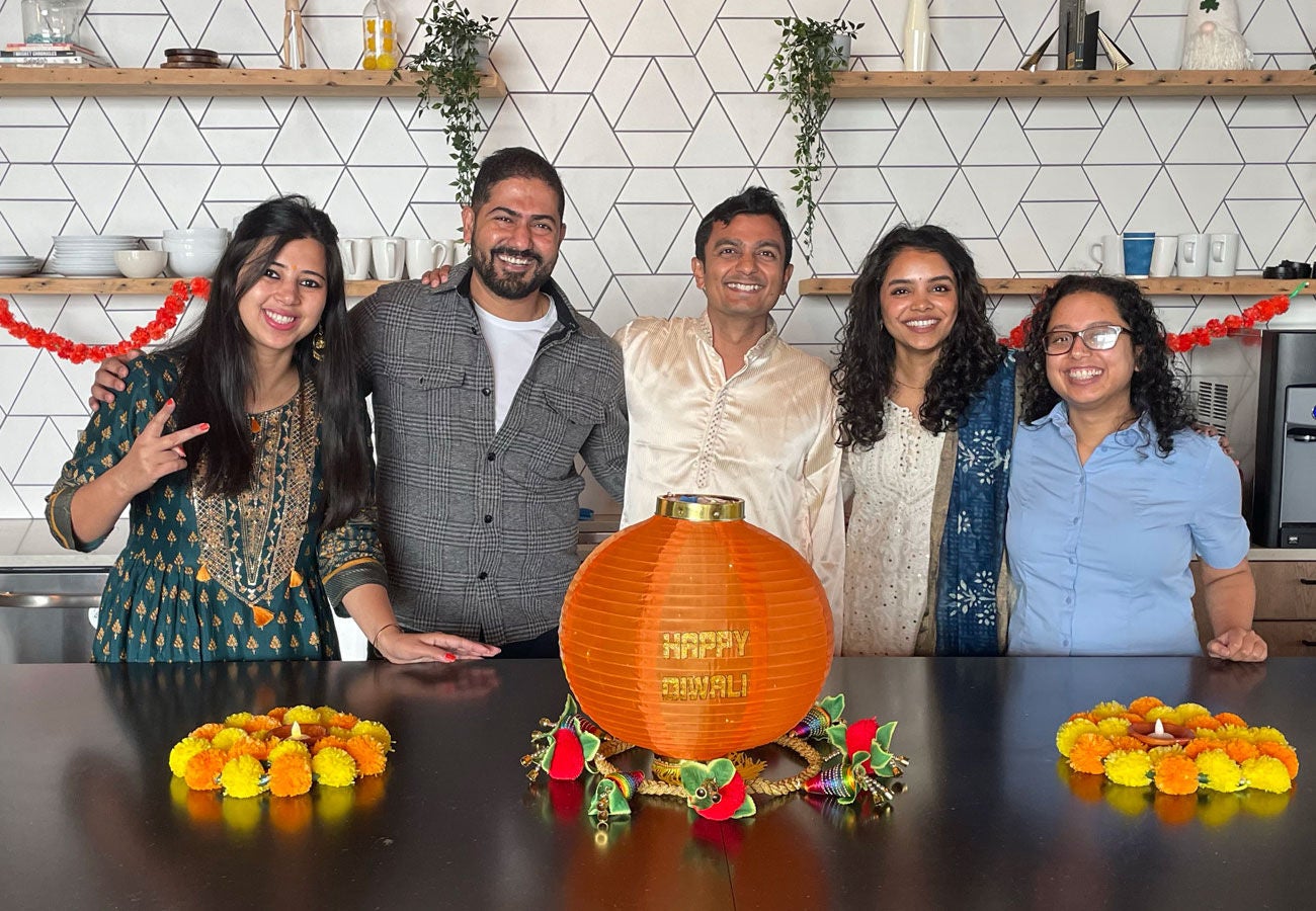 A team of Slalom employees celebrate Diwali in the Charlotte office.