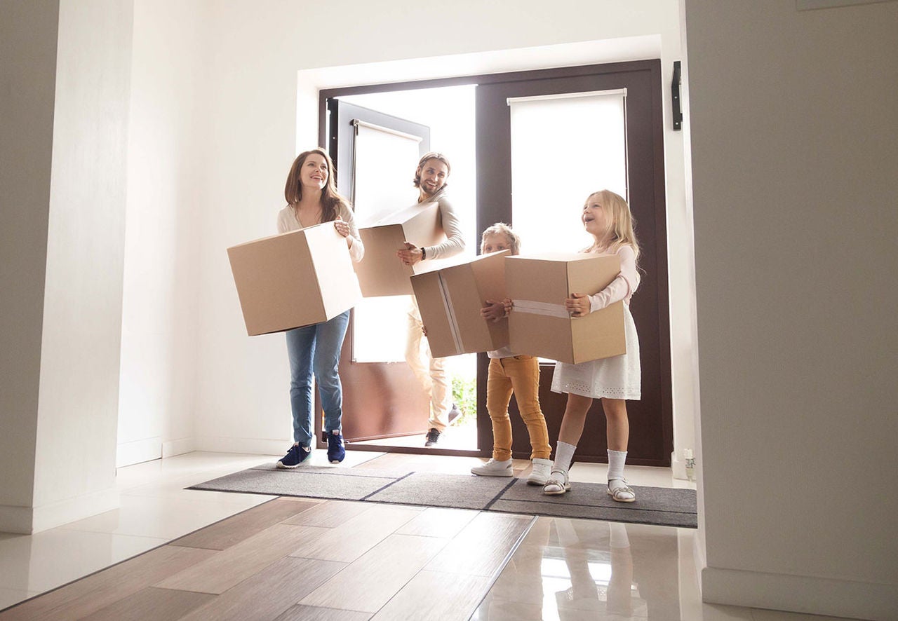 Family moving into a new home.