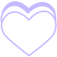 Icon of stacked hearts.