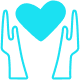 Icon of heart and hands.